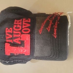 Black hat with red lettering